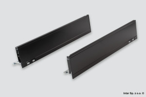 Boki do szuflady LEGRABOX PURE, 770M5002S, L-500 mm, Wys. M, R+L, Brunatnoczarny, BLUM