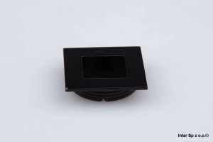 Uchwyt meblowy wpuszczany, UZ-00B224-20, L=40 mm, Czarny, GTV