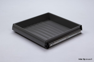 Półka plastikowa na bieliznę, W-3320-480.P68, S-480 mm, Ramka, Antracytowy, NOMET