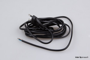 Przewód 3 m, PRZ-3M-PC1-CZARNY, 2x0,75 mm, Z wyłącznikiem PC1 i wtyczką, DESIGN LIGHT