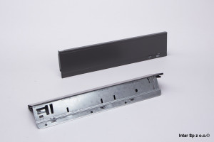 Boki do szuflady LEGRABOX PURE, 770K3002S , L-300 mm, Wys. K, Antracyt matowy, BLUM