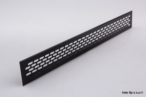 Kratka wentylacyjna K2, 00800207, 480 mm x 60 mm, Czarny, ZOBAL