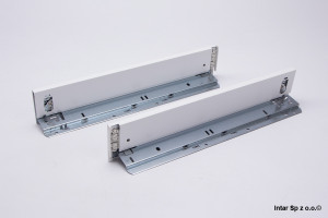 Boki do szuflady LEGRABOX PURE, 770M5002S, L-500 mm, Wys. M, R+L, Jedwabiście biały, BLUM