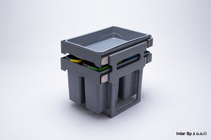 Segregator na śmieci FORZA, PB-90954100PCT, S-400 mm, 1x16L+2x8L, Bez mocowania, GTV