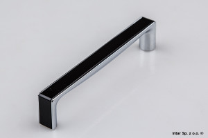 Uchwyt meblowy TWIX, C-5455.P59-G2, S=160 mm, Czarny połyskowy/Chrom połyskowy, NOMET