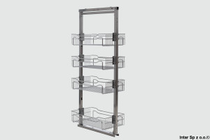 Kosz Cargo MIDI czteropoziomowy PRESTIGE, W-5000-300.G2, H-1410 mm, S-300 mm, Chrom, NOMET