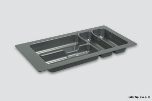 Wkład szufladowy COMFORT 300, 235x490 mm, Z folią, 2 mm, Metalik, POLI