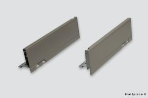 Boki do szuflady LEGRABOX PURE, 770M3002S, L-300 mm, Wys. M, R+L, Antracyt matowy, BLUM
