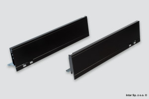 Boki do szuflady LEGRABOX PURE, 770M4002S, L-400 mm, Wys. M, Brunatnoczarny, BLUM