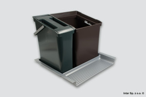 Zestaw pojemników, 09.434.KPL, S-600 mm, Wys.-425 mm, 35L+20L, Ciemnoszary, PEKA