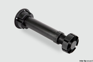 Nóżka meblowa, 10/04.A150+10/05.0251, H-150 mm, 400 kg, 3-częściowa, Czarny, VOLPATO