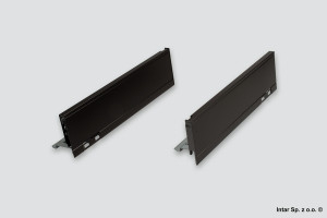 Boki do szuflady LEGRABOX PURE, 770M3502S, L-350 mm, Wys. M, R+L, Brunatnoczarny, BLUM