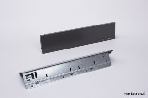 Boki do szuflady LEGRABOX PURE, 770K4502S, L-450 mm, Wys. K, Antracyt matowy, BLUM