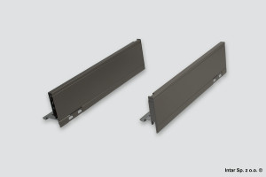Boki do szuflady LEGRABOX PURE, 770M4502S, L-450 mm, Wys. M, R+L, Antracyt matowy, BLUM
