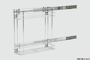 Kosz Cargo MINI dwupoziomowe boczne STANDARD, W-2313M-200.G2, S-200 mm, Mi臋kki domyk, Chrom po艂ysk, NOMET