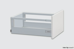 Komplet - Szuflada TANDEMBOX ANTARO, L-600 mm, Wys. D + Reling, 65kg, ZSF.35A2, Szary, BLUM