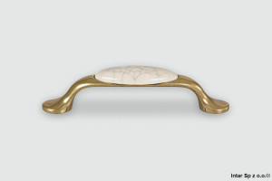 Uchwyt meblowy DP19-0096-AB-MLK-4, S=96 mm, Porcelana/Mosiądz, DC POLSKA