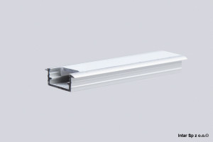 Profil LED INLINE MINI, PROF-INLINEM-OP-2M-W, L-2000 mm, Wpuszczany, Klosz mleczny, Aluminiowy, DESGHN LIGHT
