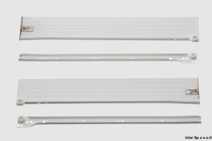 Stalowe boki szuflady, SPR-1054-550.R40, L-550 mm, H-54 mm, Bia艂y po艂yskowy, GAMET