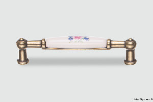 Uchwyt meblowy DP21-0096-AB-MLK-1, S=96 mm, Porcelana/Stare złoto, DC POLSKA