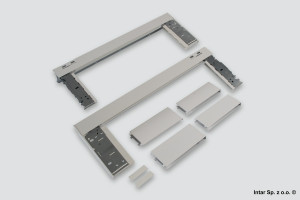 Boki do szuflady LEGRABOX FREE, 780C6002S, L-600 mm, Wys. C, R+L, Jedwabi艣cie bia艂y, BLUM