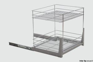 Kosz Cargo MINI dwupoziomowe STANDARD, W-2311M-500.G2, S-500 mm, Miękki domyk, Chrom połysk, NOMET