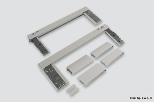 Boki do szuflady LEGRABOX FREE, 780C6502S, L-650 mm, Wys. C, R+L, Jedwabiście biały, BLUM