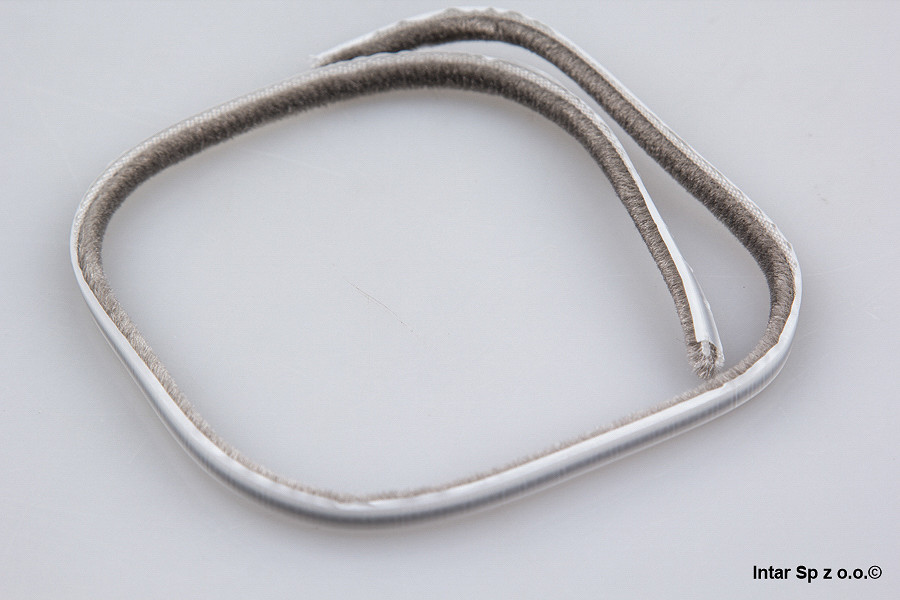 Szczotka odbojowa 4,8x4,0 mm, 20228-SV, Rolka-100 mb, Z klejem, Szary ...