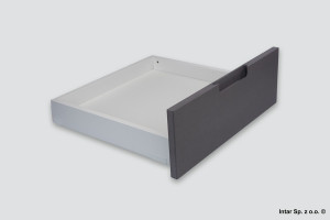Komplet - Szuflada MERIVOBOX, 426172, Wys. K, L=600 mm, 40kg., Mocowanie frontu na wkręty ZF4.1002, Jedwabiście biały mat, BLUM