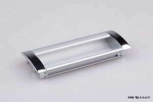 Uchwyt meblowy wpuszczany, DU08-0096-AL-G2, S=96 mm, Chrom/Aluminium, DC POLSKA