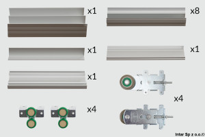 Zestaw GEMINI 18 linia ALFA, 05502, L-3000 mm x 2700 mm, 4 skrzydła, Srebrny, SEVROLL