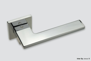 Klamka Cosmo Fit, 49-0154, Rozeta kwadratowa, R67F, Chrom, VDS