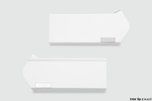Zestaw zaślepek do AVENTOS HF, 20F8020, Prawa + Lewa, Z włącznikami i dystansami, SERVO-DRIVE, Jedwabiście biały/Inox, BLUM
