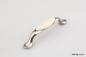 Uchwyt meblowy DP19-0096-011-MLK-4, S=96 mm, Porcelana/Stare srebro, DC POLSKA