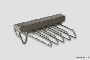 Wieszak na spodnie ROYAL, 223065, Wysuwny, 425x145x350 mm, Perłowo szary, SEVROLL
