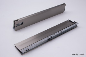 Boki do szuflady TANDEMBOX INTIVO, 378M5502IA, L-550 mm, Wys. M, R+L, Inox, BLUM