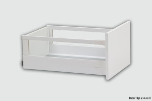 Komplet - Szuflada TANDEMBOX ANTARO, L-600 mm, Wys. D + Reling, 65kg, ZSF.35A2, Jedwabiście biały, BLUM
