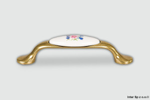 Uchwyt meblowy DP19-0096-AB-MLK-1, S=96 mm, Porcelana/Mosiądz, DC POLSKA