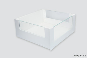 Komplet - Szuflada wewnętrzna MERIVOBOX, 425118, Wys. E+BOXCOVER+mocow.frontu ZI4.4ES1, L=300 mm, 40kg., Bez frontu ZV4.1042NN, Bez szkła ZE4H1058G, Jedwabiście biały mat, BLUM