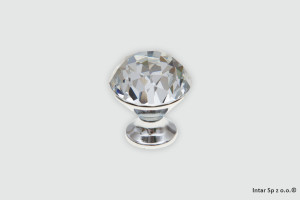 Gałka meblowa kryształowa, GKS004, L-31 mm, Chrom, AMIX