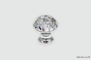 Gałka meblowa kryształowa GKS004, L-31 mm, Chrom, AMIX