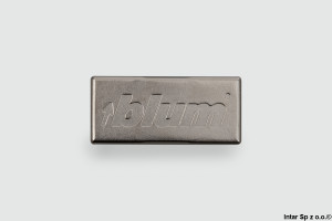 Zaślepka na ramię zawiasu 155°, 70.4503.BPABD, Symetryczna, Stalowy, Tłoczone logo BLUM, Niklowany, BLUM