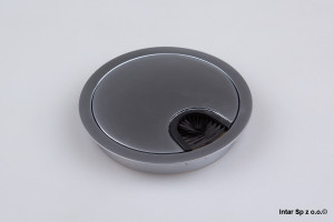 Przepust kablowy Fi-80 mm, KD260-1/MAT CHROM, Stalowy, Chrom mat, AMIX