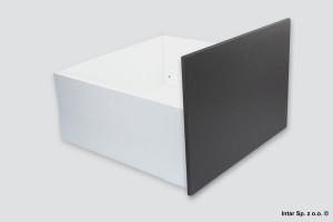 Komplet - Szuflada MERIVOBOX, 425875, Wys. E+BOXCAP+ZF4.50I2-INSERTA, L=550 mm, 40kg., Mocowanie frontu na INSERTA ZF4.10I2, Antracyt mat, BLUM