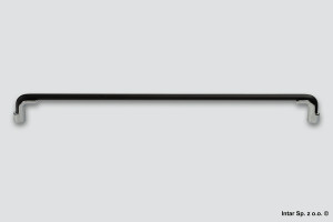 Uchwyt meblowy HERMES, C-6519.P61-G2, S=320 mm, Czarny mat/Chrom połysk, NOMET