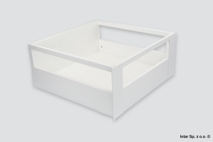 Komplet - Szuflada wewnętrzna MERIVOBOX, 425001, Wys. E+Reling, L=550 mm, 40kg., BAZA bez elementów frontowych, Szary Indium mat, BLUM