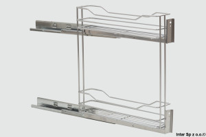 Kosz Cargo MINI dwupoziomowe boczne PRESTIGE, W-2313B-150P.G2, S-150 mm, Prawy, Mi臋kki domyk, Chrom po艂ysk, NOMET