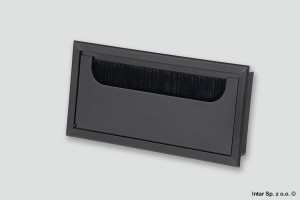 Przepust kablowy do blatu, PRZEP-160X80-CZ-01, 160 x 80 mm, Prostokątny, Czarny, DESIGN LIGHT