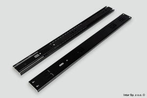 Prowadnica kulkowa H-45 mm SVQ, 06349, L-500 mm, 30 kg, Z systemem miękkiego domyku, Pełen wysuw, Czarny, SEVROLL