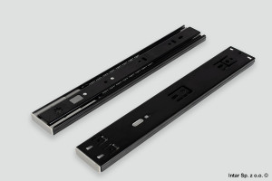 Prowadnica kulkowa H-45 mm SVQ, 06345, L-300 mm, 30 kg, Z systemem miękkiego domyku, Pełen wysuw, Czarny, SEVROLL